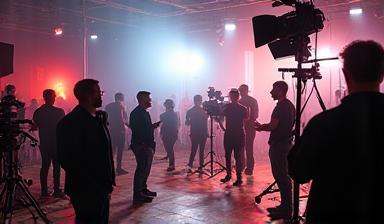 Behind the scenes of a photo shoot or media event